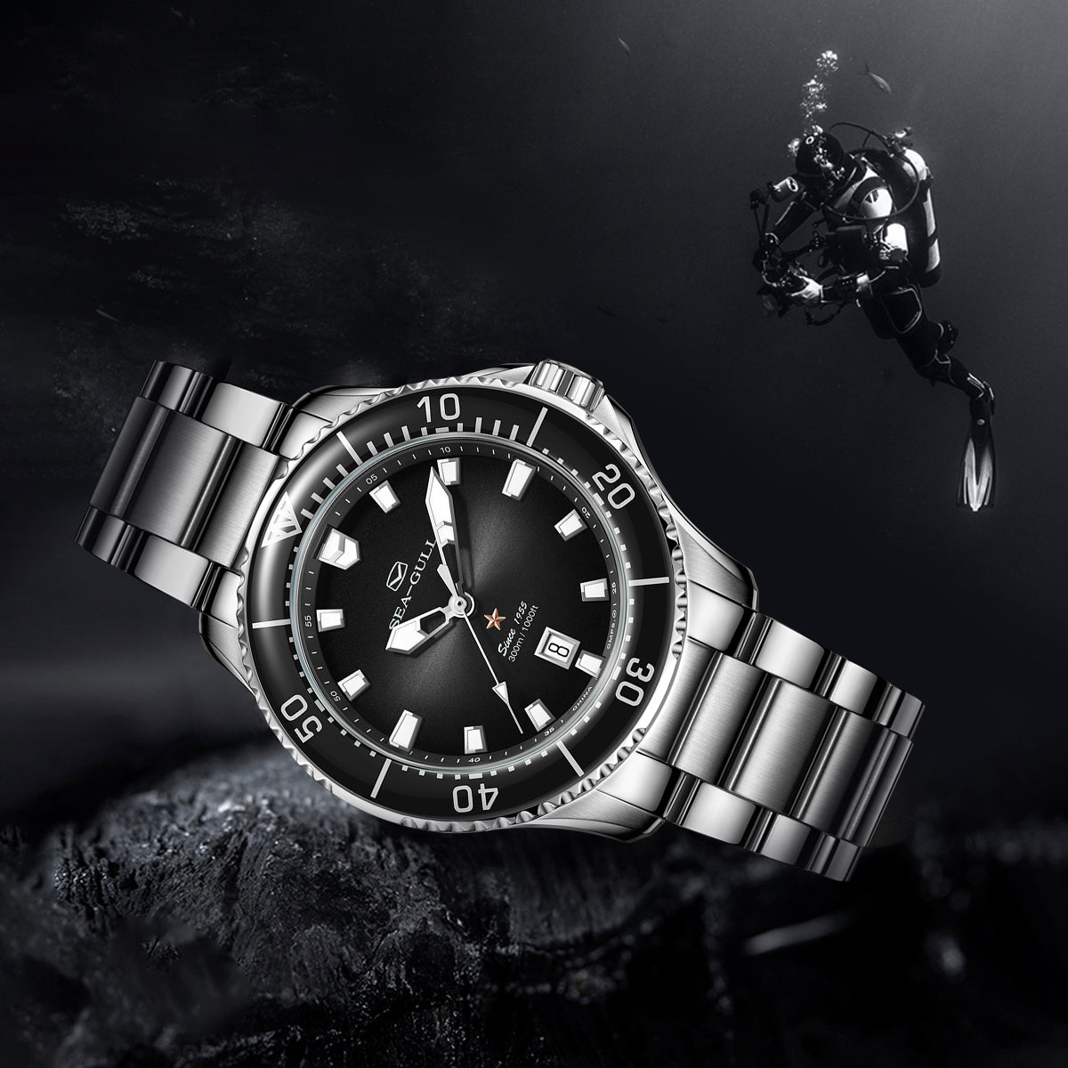 Océan Pro 300m Étanche Plongée 41mm