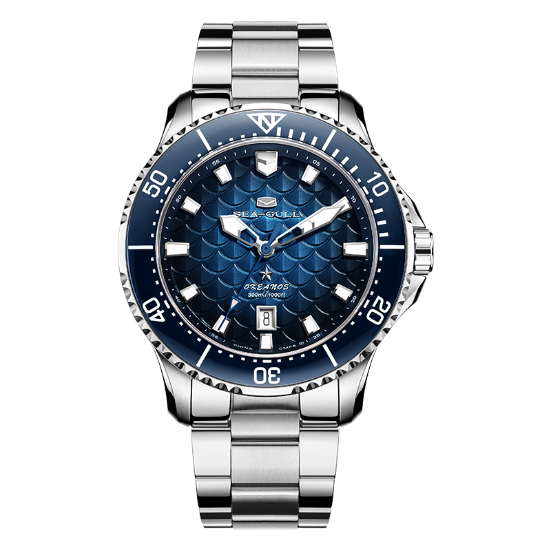 Océan Pro "Rois Dragons des Quatre Mers" Cadran Écailles de Dragon 300m Étanche Plongée 44mm