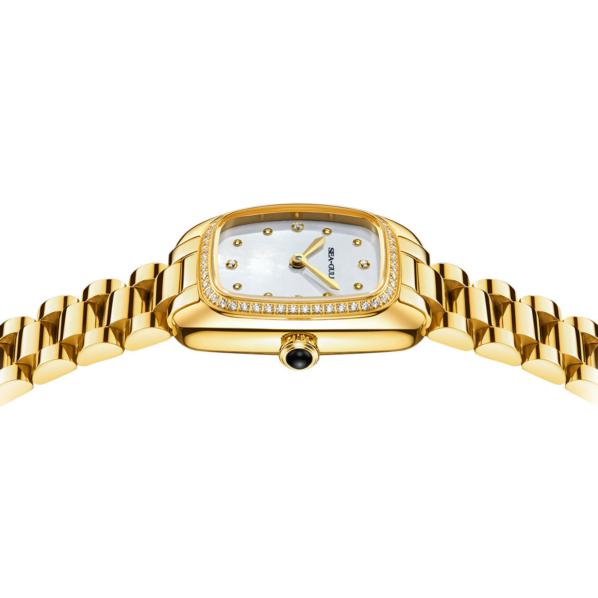 Femme Texturé Vague Serti Diamant Femme 30mm