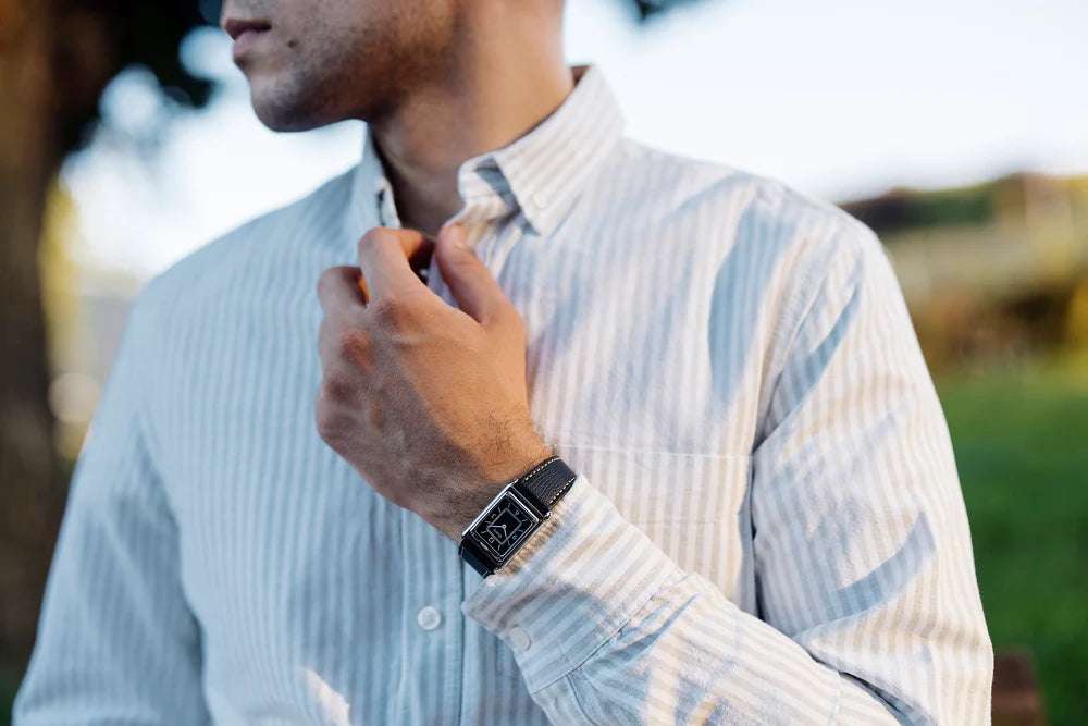 Vario VERSA Reversible Dual Time Gunmetal-White Watch