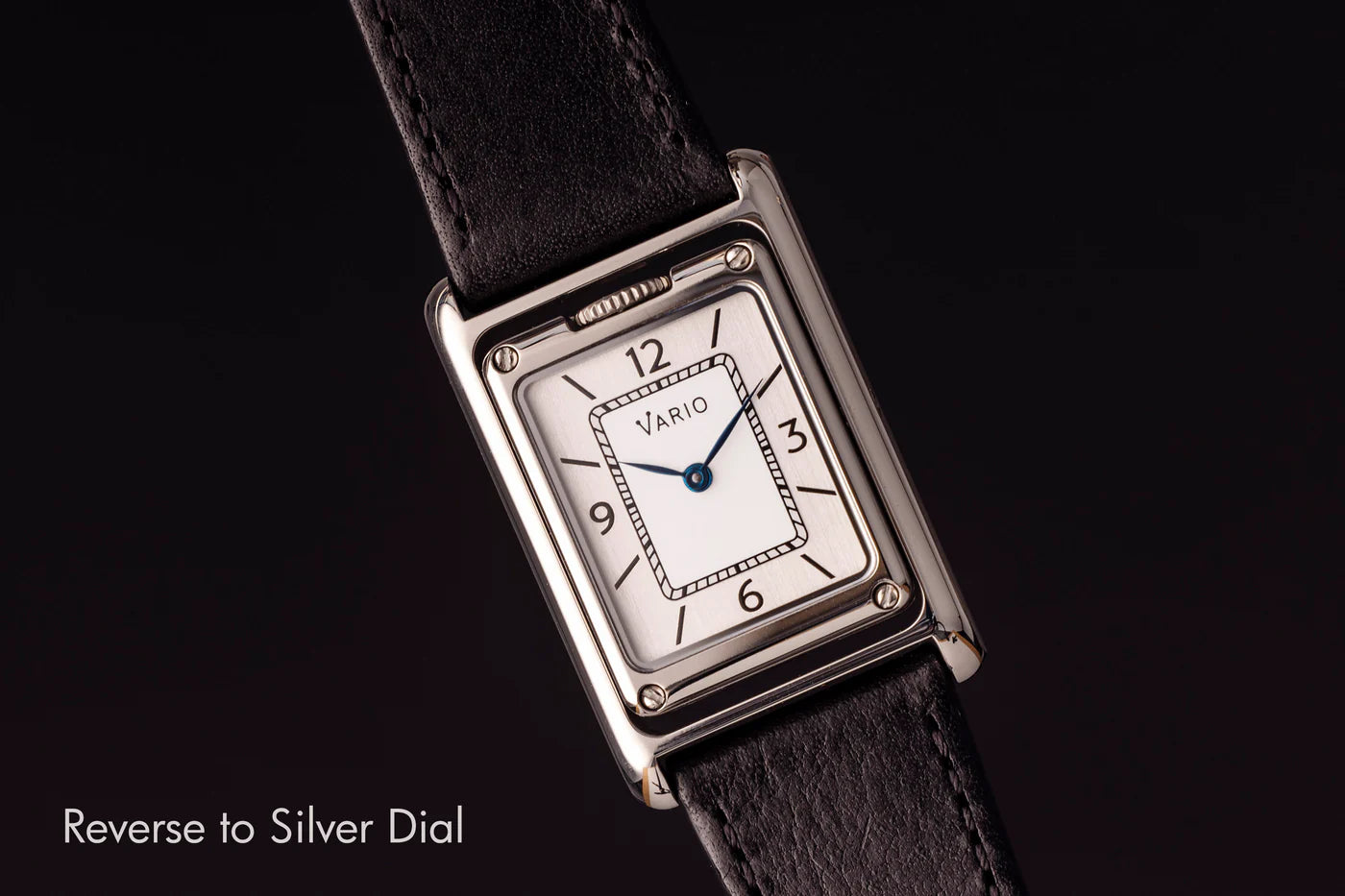 VARIO VERSA WENDBARE DUAL TIME JAHR DES PFERDES SILBER-ROTE EMAILLE-UHR
