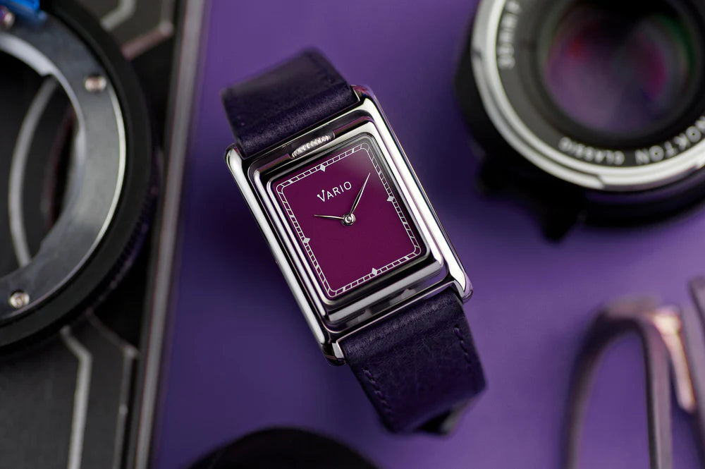 Vario VERSA Reversible Dual Time Gunmetal-Purple Watch