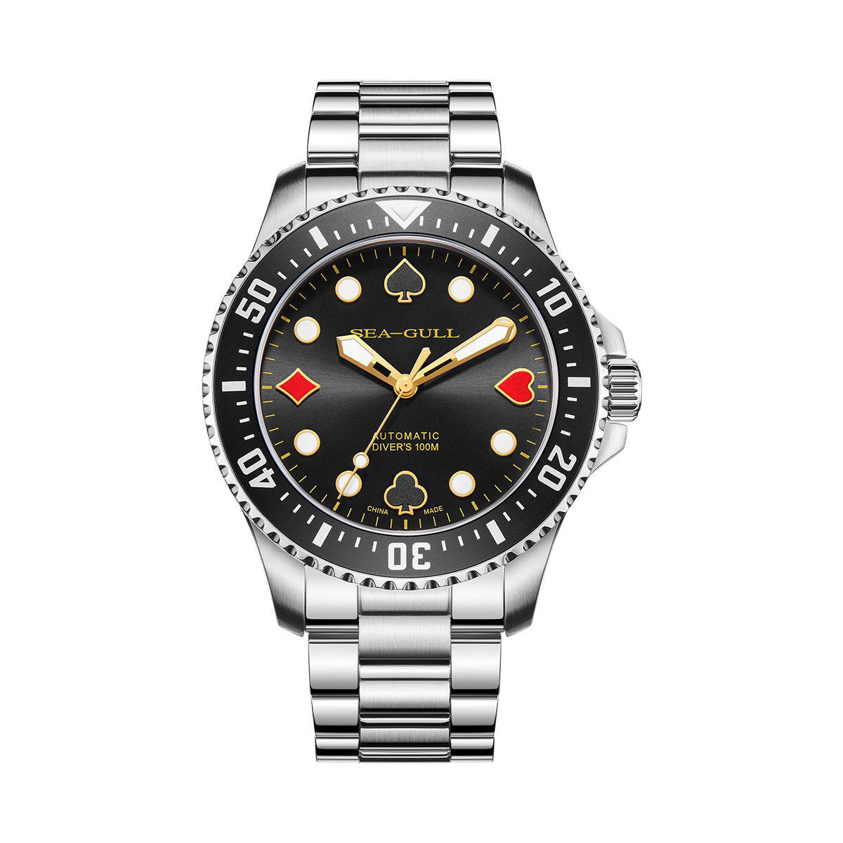 Océan 100m Étanche Poker Master Plongée 44.5mm