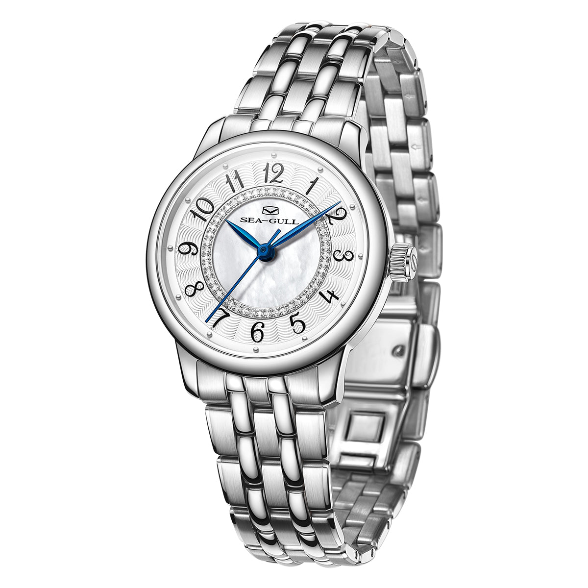 Femme Cercles Concentriques Serti Diamant Habillée 32mm