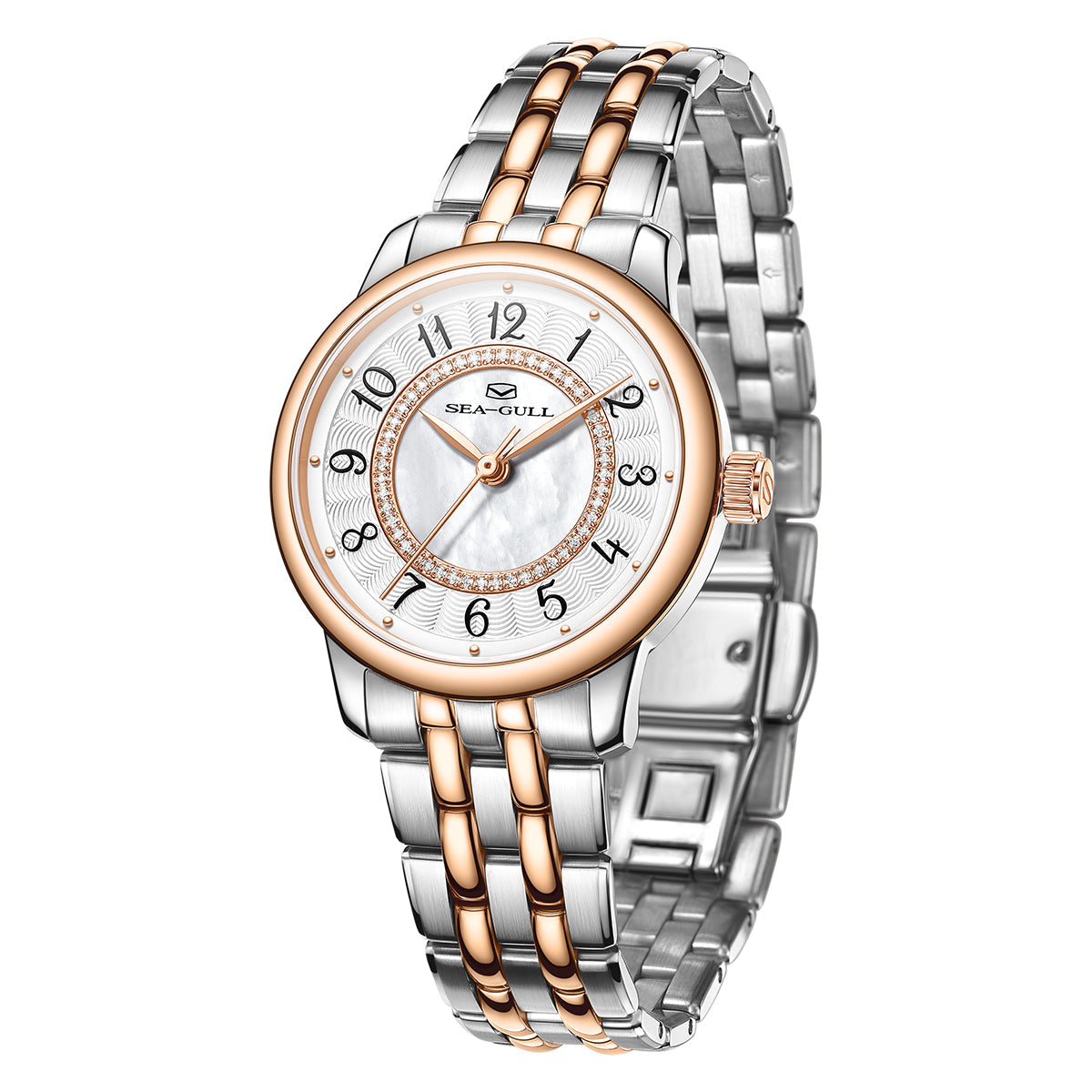 Femme Cercles Concentriques Serti Diamant Habillée 32mm