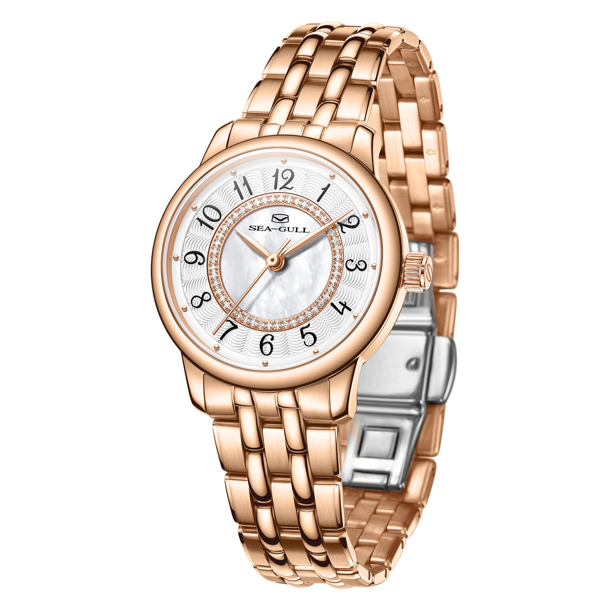 Femme Cercles Concentriques Serti Diamant Habillée 32mm