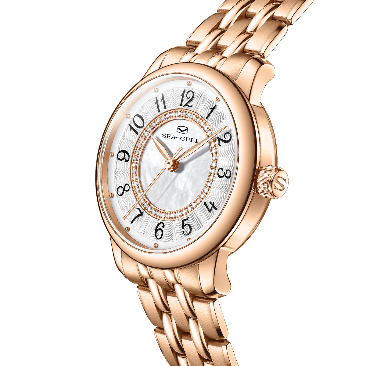 Femme Cercles Concentriques Serti Diamant Habillée 32mm