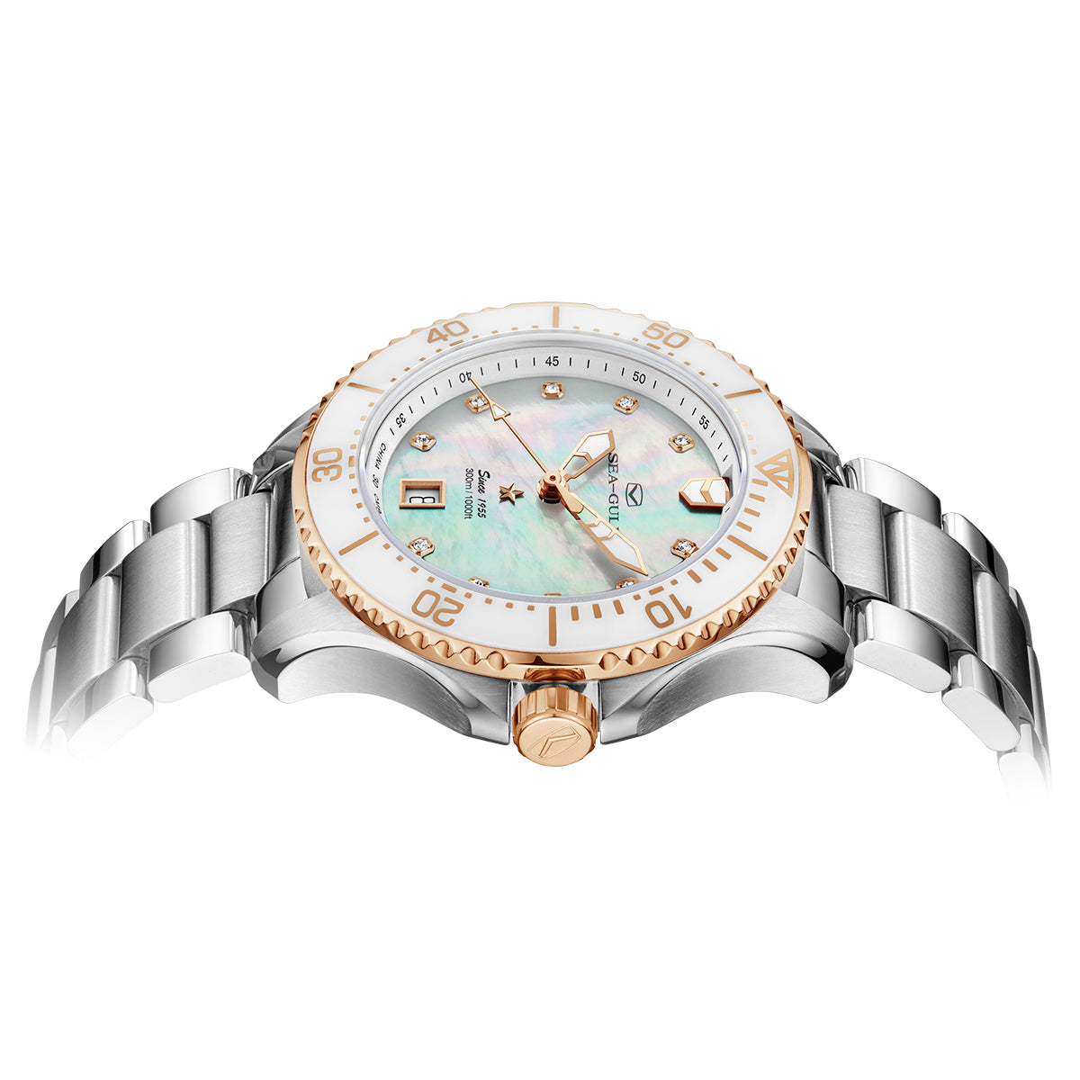 Océan Pro 300m Étanche Nacre Femme Plongée 40mm