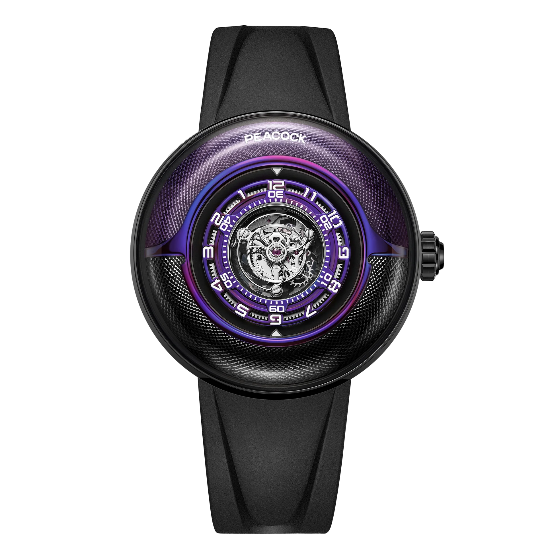 Peacock Black Hole · III Curved Guilloché