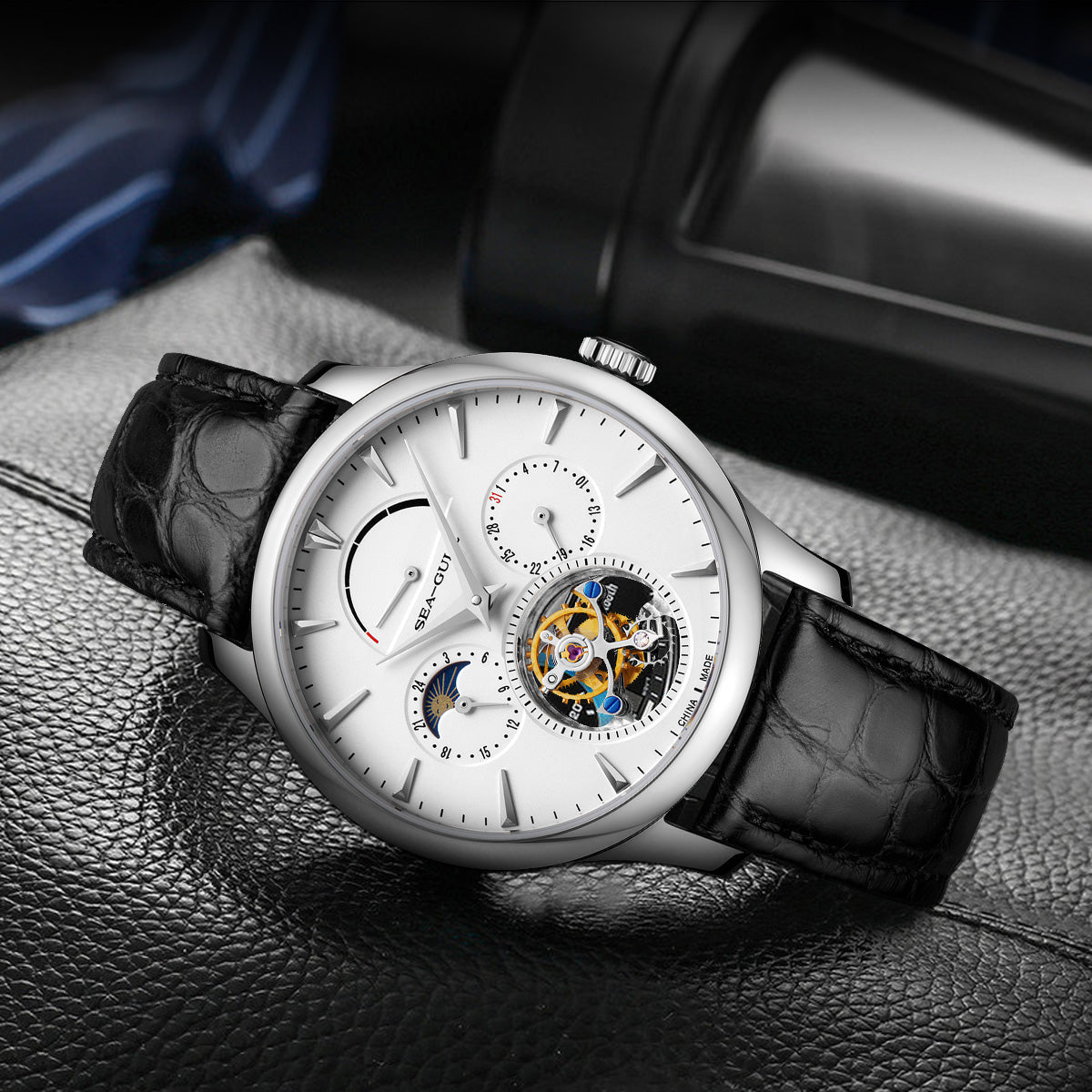 Artisan Patrimoine Multifonction Céleste Calendrier Réserve de Marche Excentrique Tourbillon 41mm