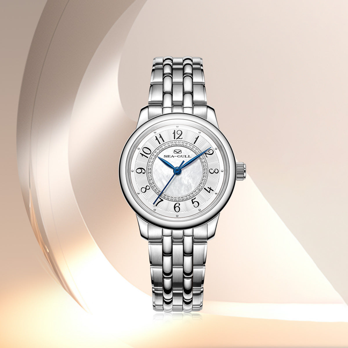 Femme Cercles Concentriques Serti Diamant Habillée 32mm