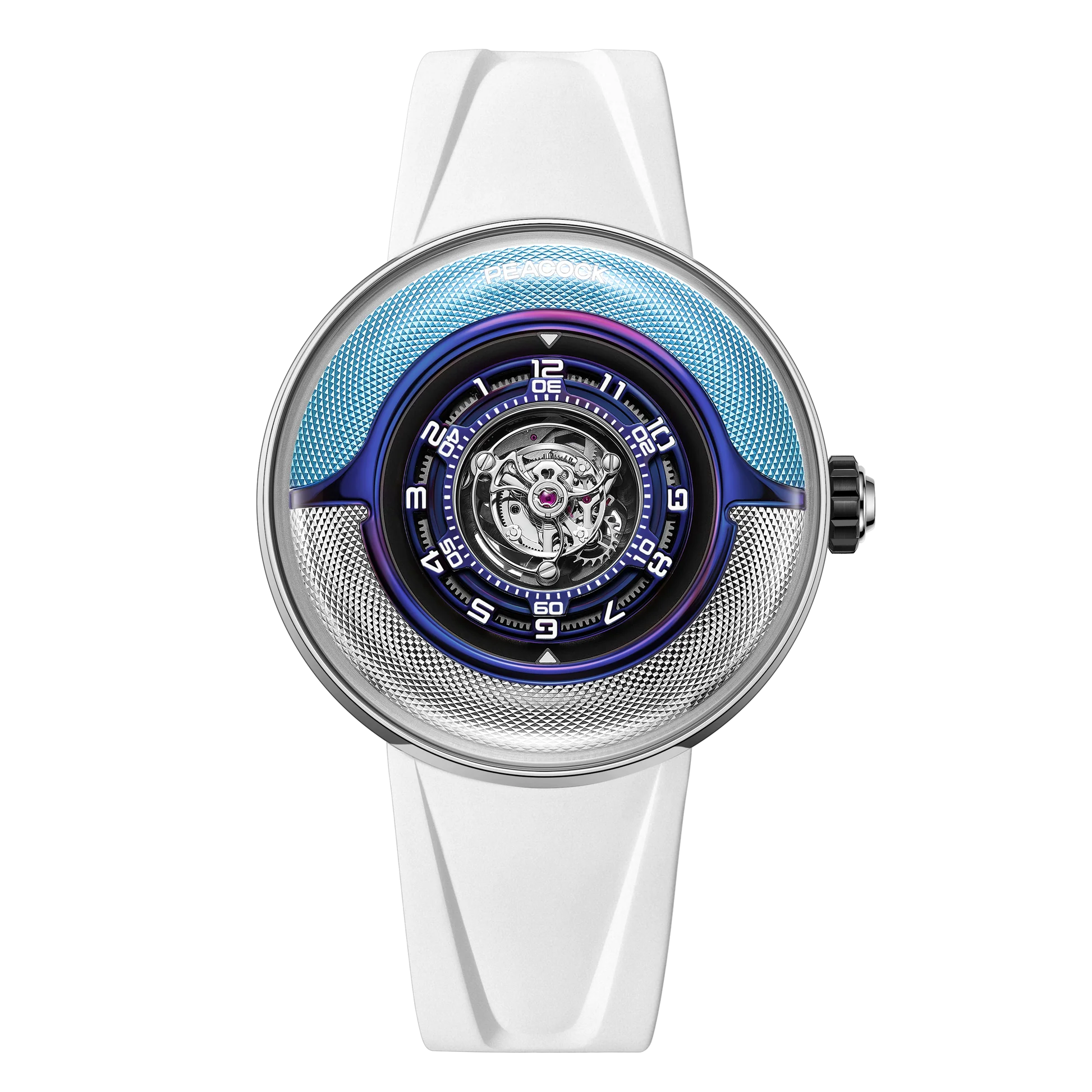 Peacock Black Hole · III Curved Guilloché