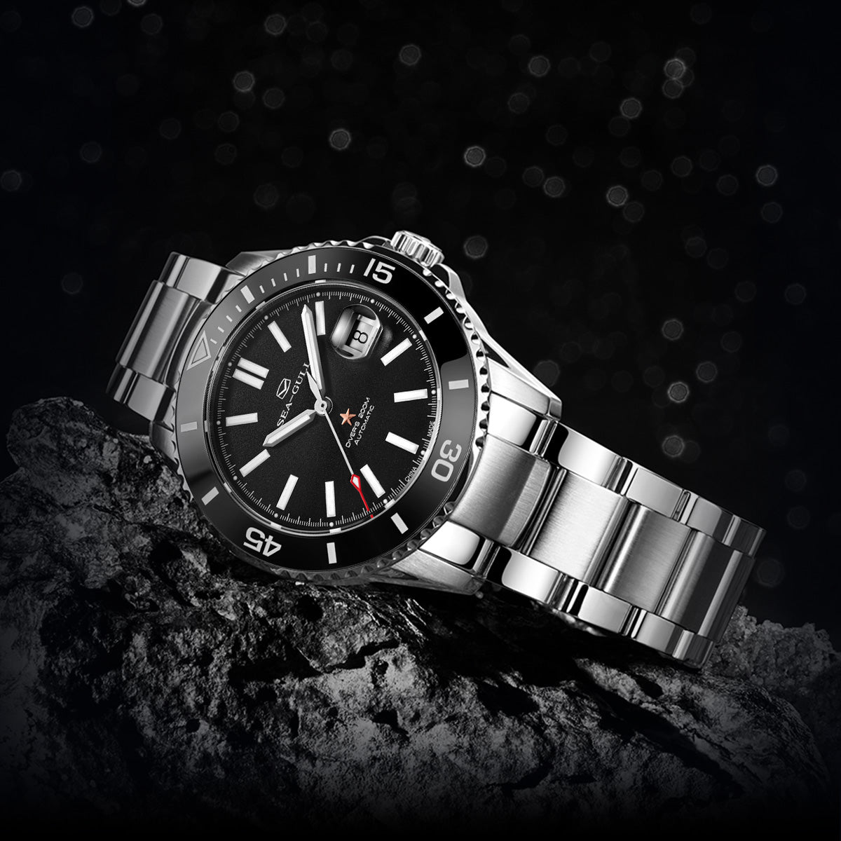 Océan 200m Étanche Céramique Lunette Plongée 44mm