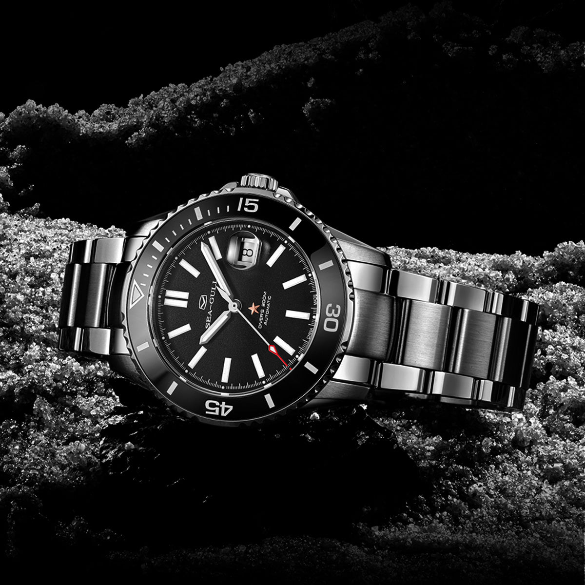 Océan 200m Étanche Céramique Lunette Plongée 44mm