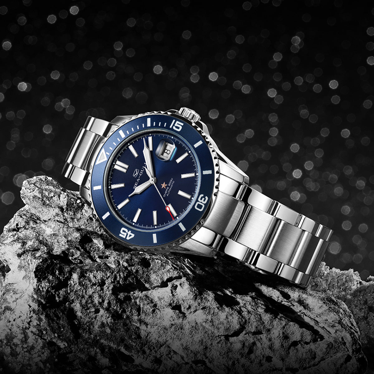 Océan 200m Étanche Date Loupe Plongée 44mm