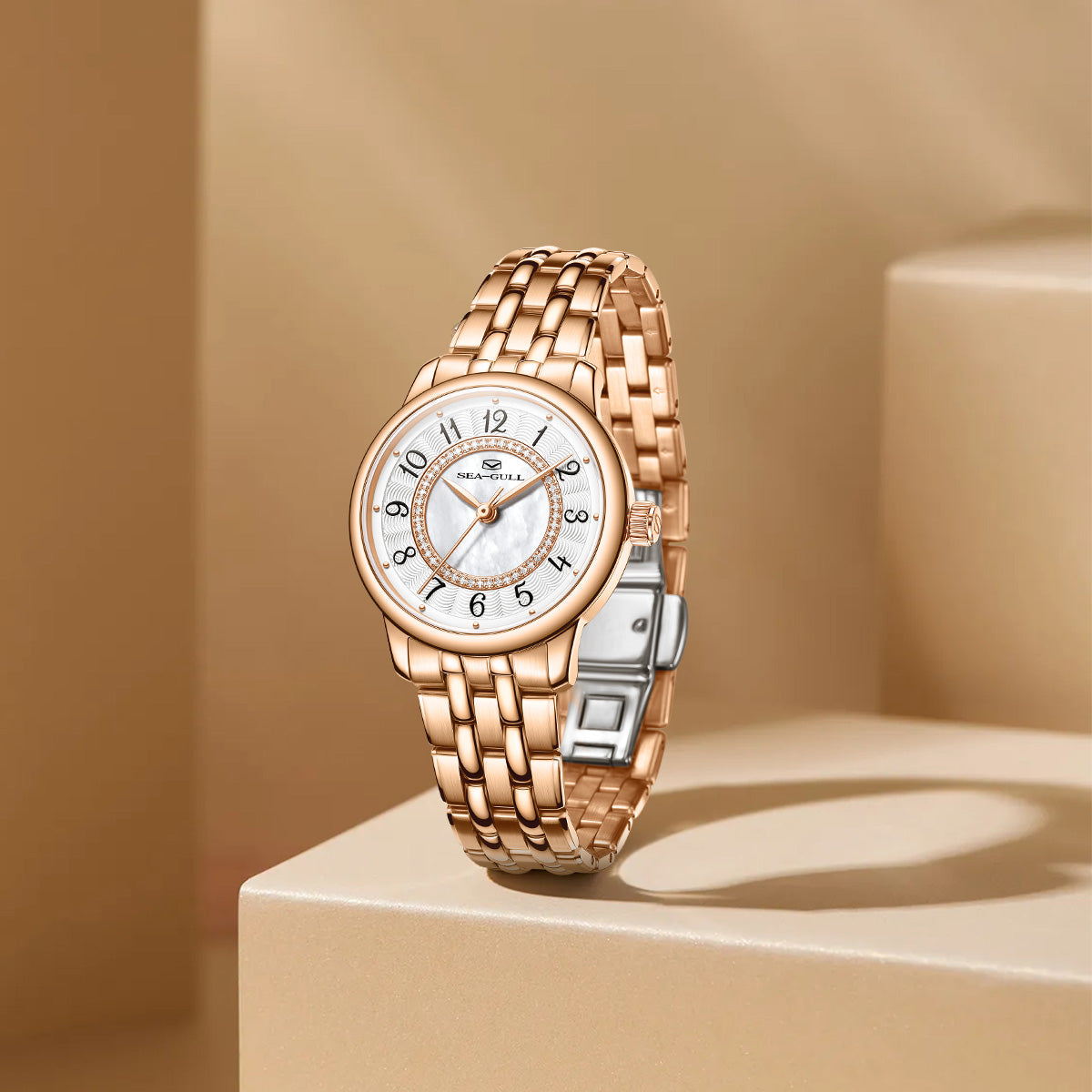 Femme Cercles Concentriques Serti Diamant Habillée 32mm