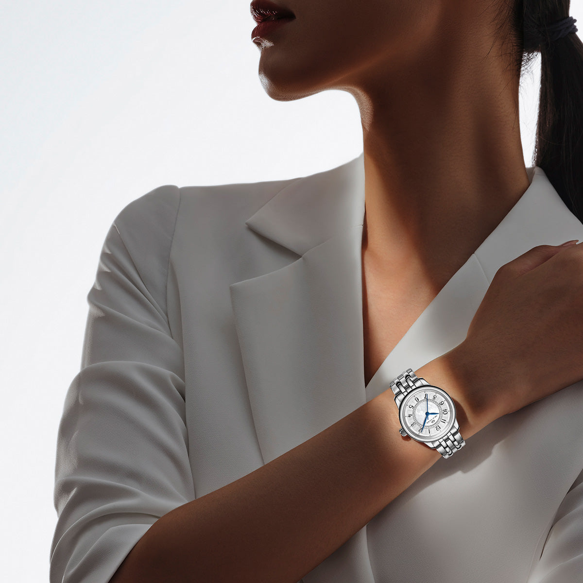 Femme Cercles Concentriques Serti Diamant Habillée 32mm