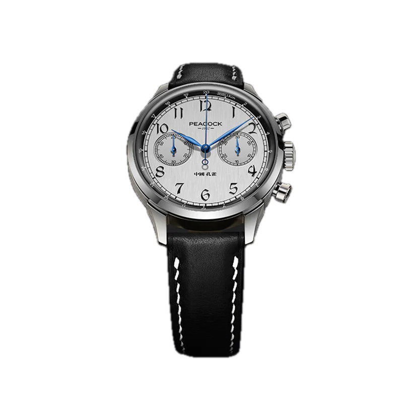 Peacock Perfection Classic 1950 Luxury Chronograph Watch