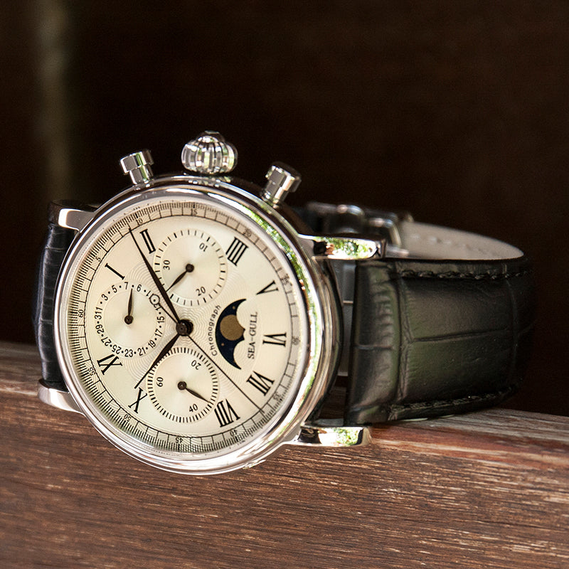 Extraordinaire Multifonction Phase de Lune Chronographe 41mm