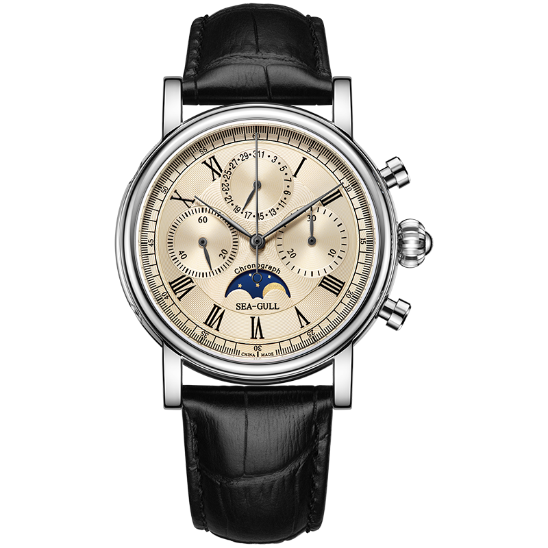 Extraordinaire Multifonction Phase de Lune Chronographe 41mm
