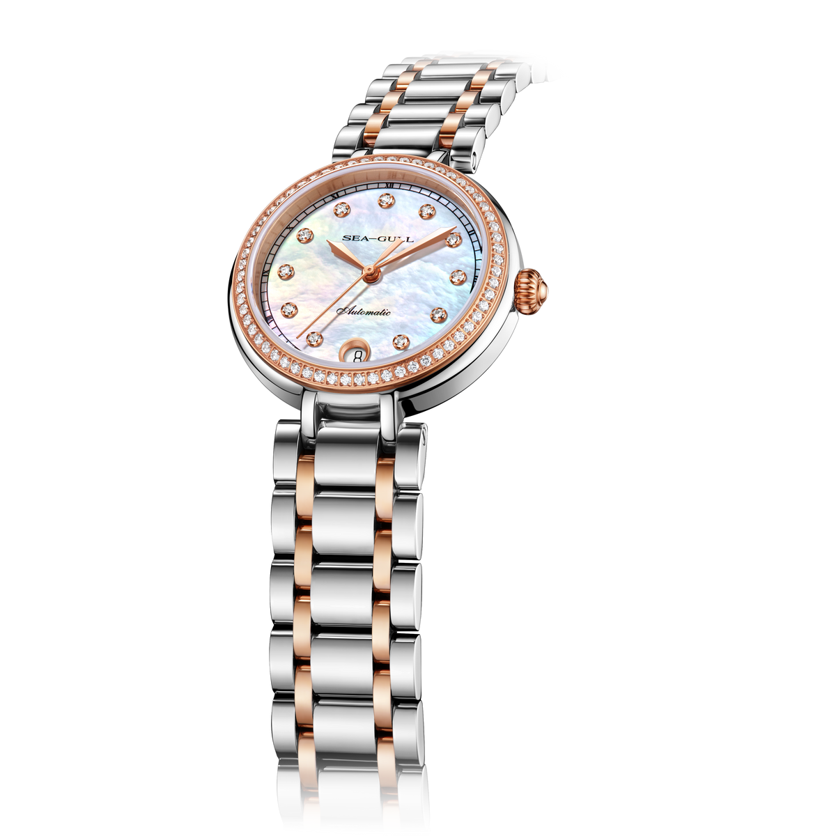 Femme Serti Diamant Nacre Habillée 32mm