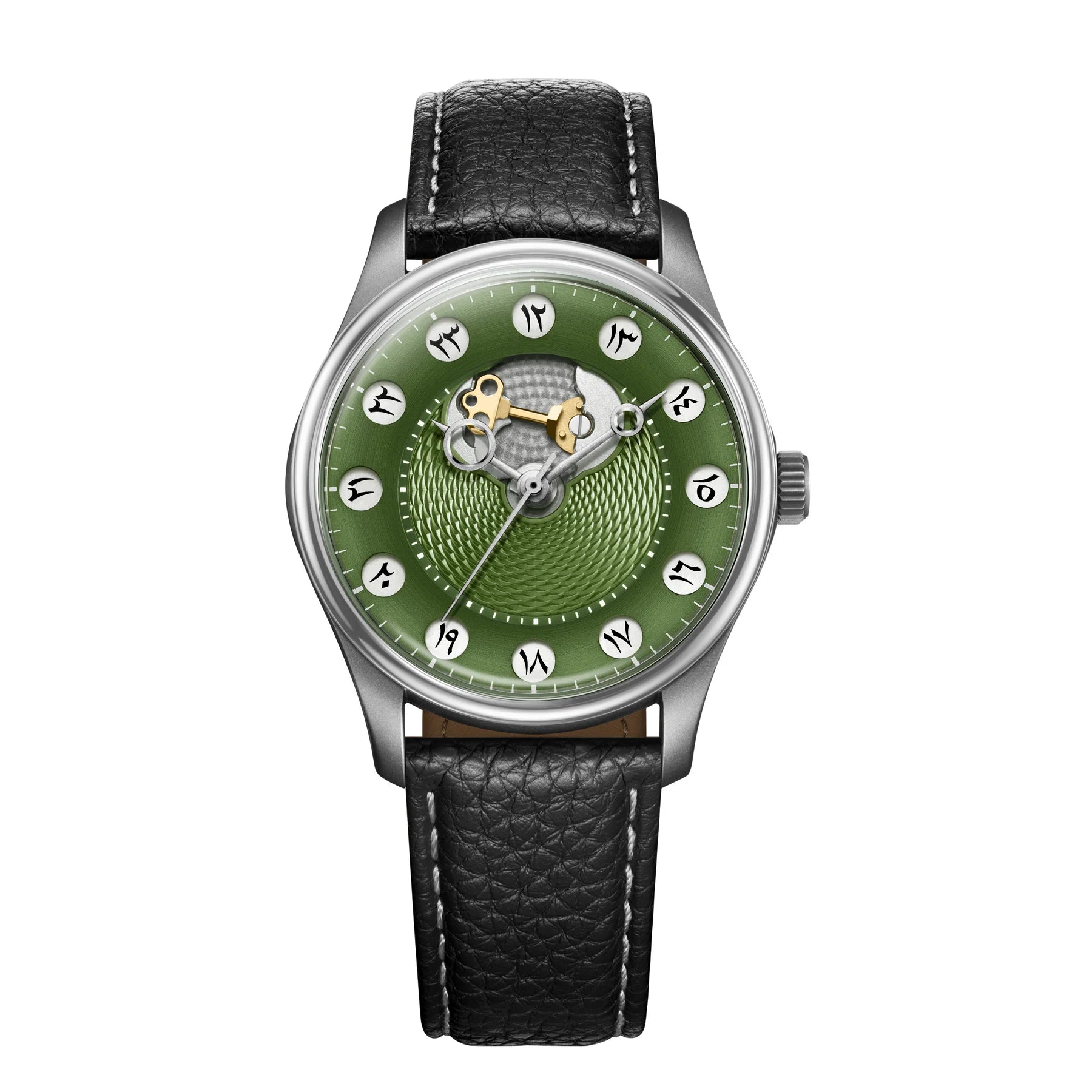 OLTO-8 Chrono Gate Olive Green - Middle Eastern Numerals in Titanium