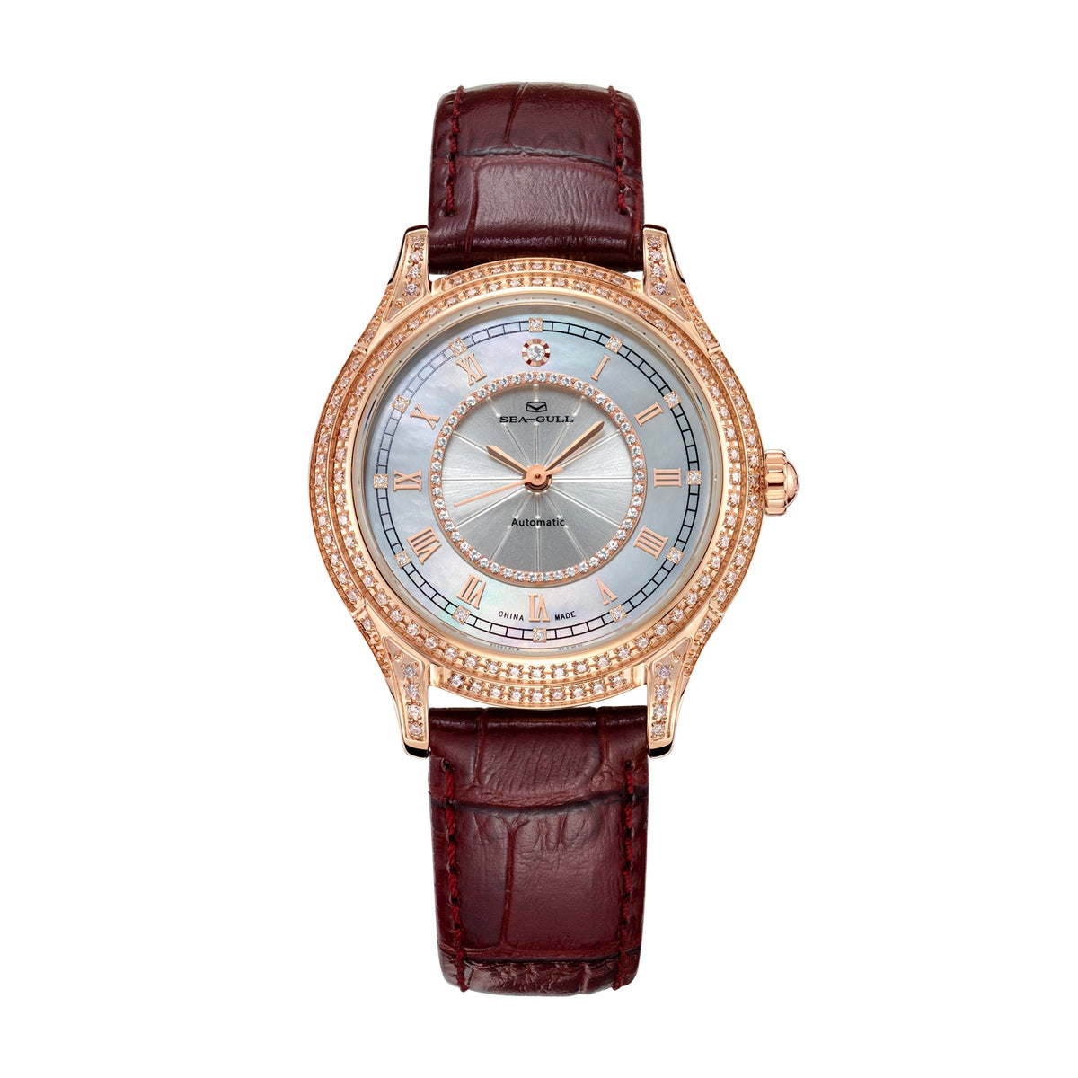 Serti Diamant Nacre Vintage Femme 34mm