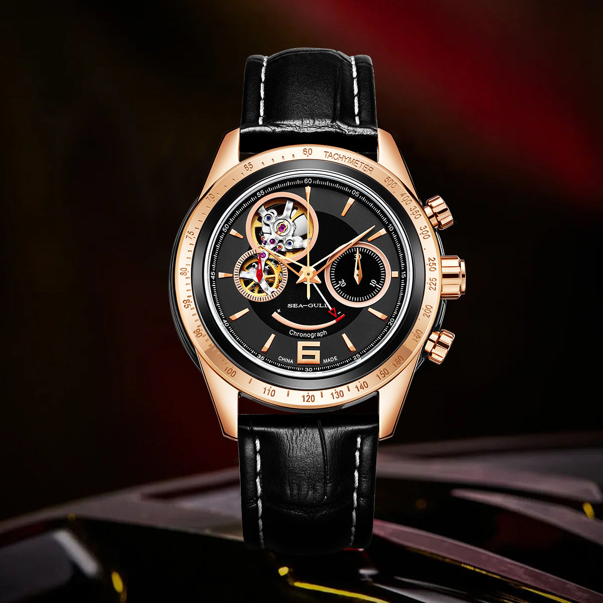 Style Course Réserve de Marche Tachymètre Complication Chronographe 42mm
