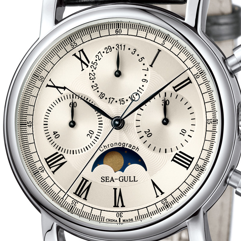 Extraordinaire Multifonction Phase de Lune Chronographe 41mm