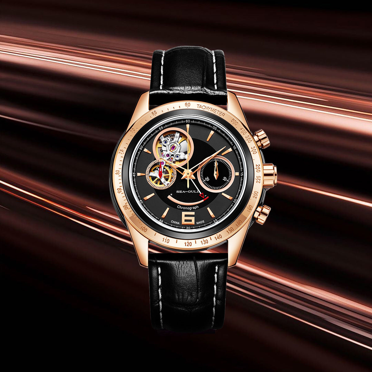 Style Course Réserve de Marche Tachymètre Complication Chronographe 42mm