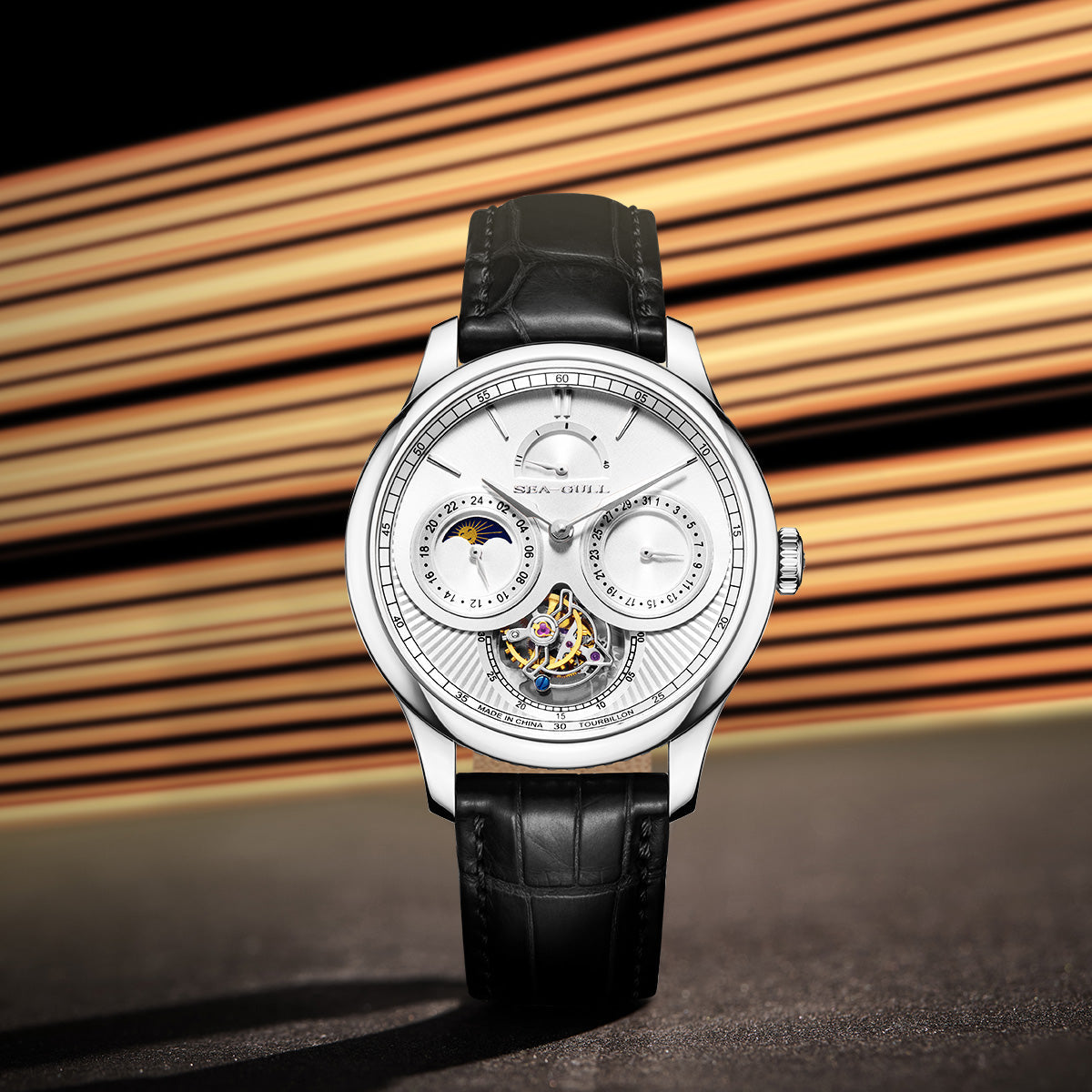 Artisan Patrimoine Multifonction Céleste Calendrier Réserve de Marche Excentrique Tourbillon 41mm