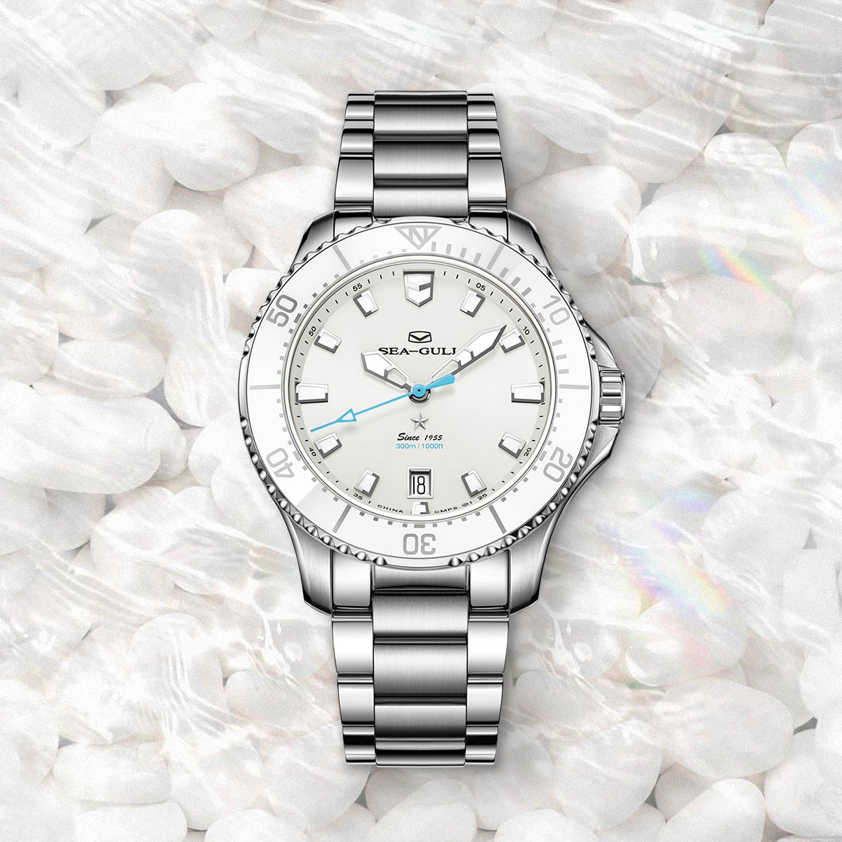 Océan Pro 300m Étanche Nacre Femme Plongée 40mm