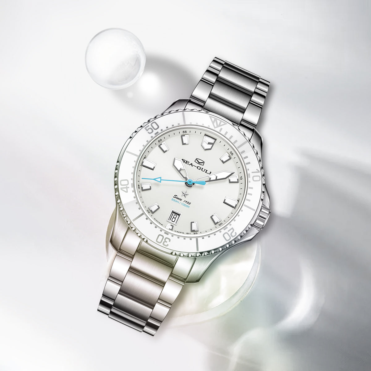 Océan Pro 300m Étanche Nacre Femme Plongée 40mm