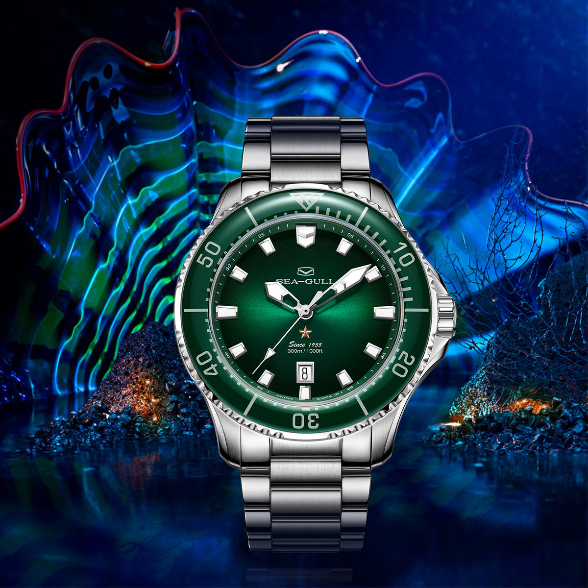 Océan Pro 300m Étanche Plongée 44mm
