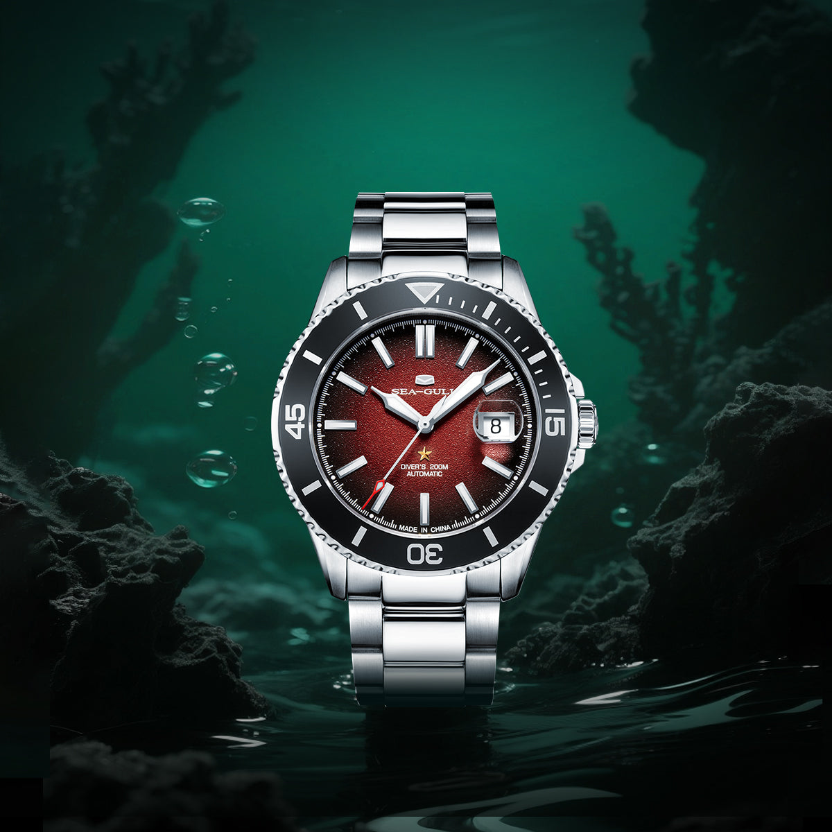 Océan 200m Étanche Cadran Mat Plongée 44mm