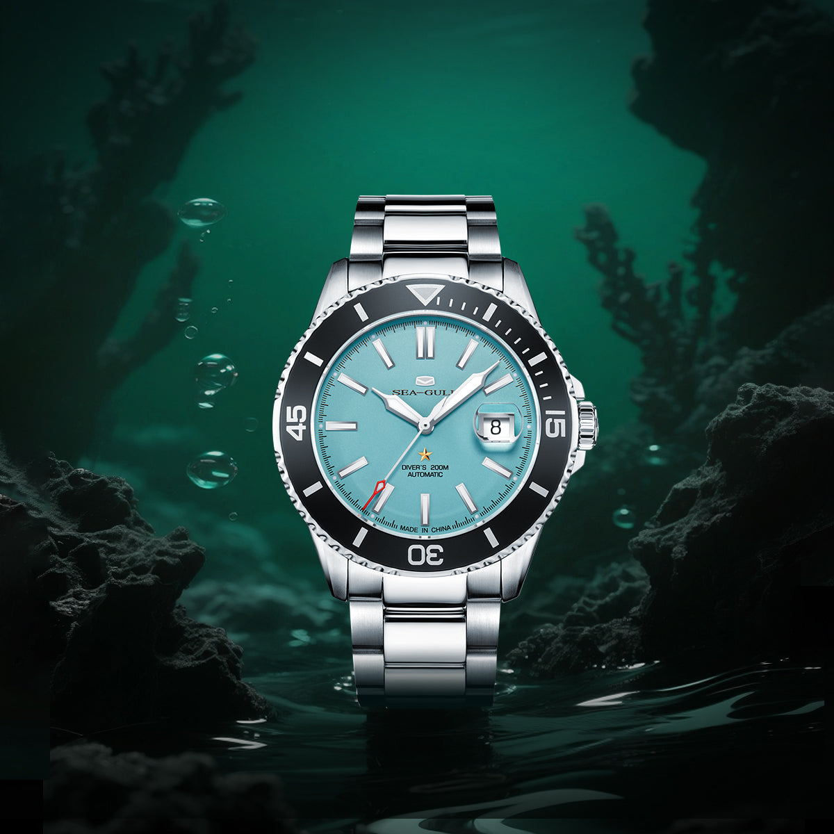 Océan 200m Étanche Cadran Mat Plongée 44mm