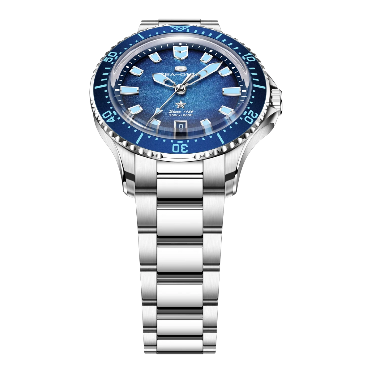 Océan 200m Métallique Dégradé Calendrier Plongée 39mm