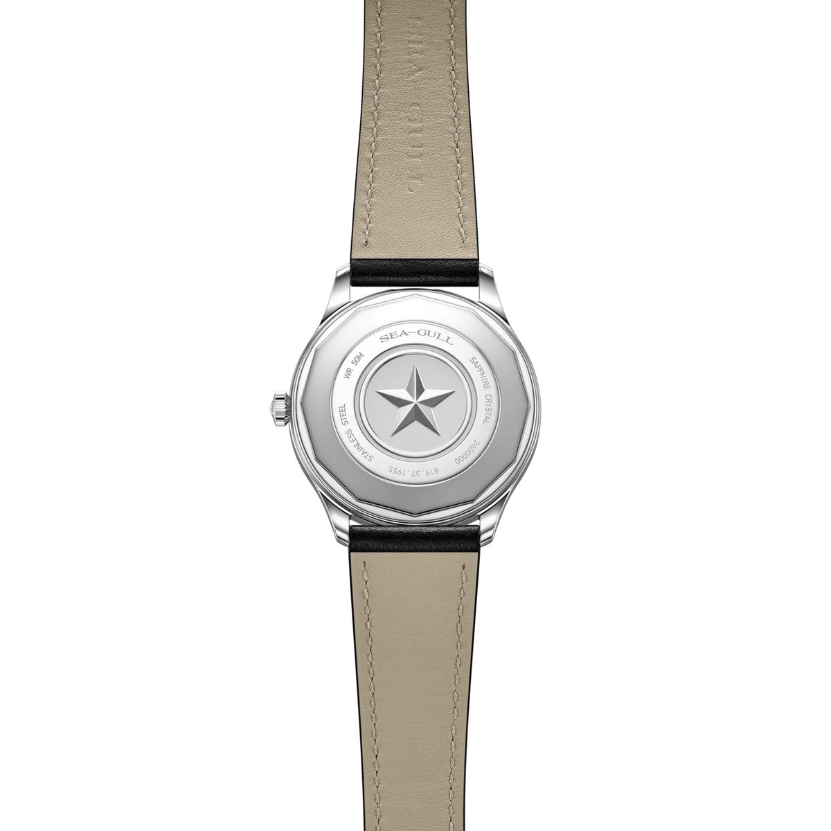 1955 WuXing Cinq Étoiles Réédition Bleu Émail Poudre d'Argent Vintage Habillée 39mm