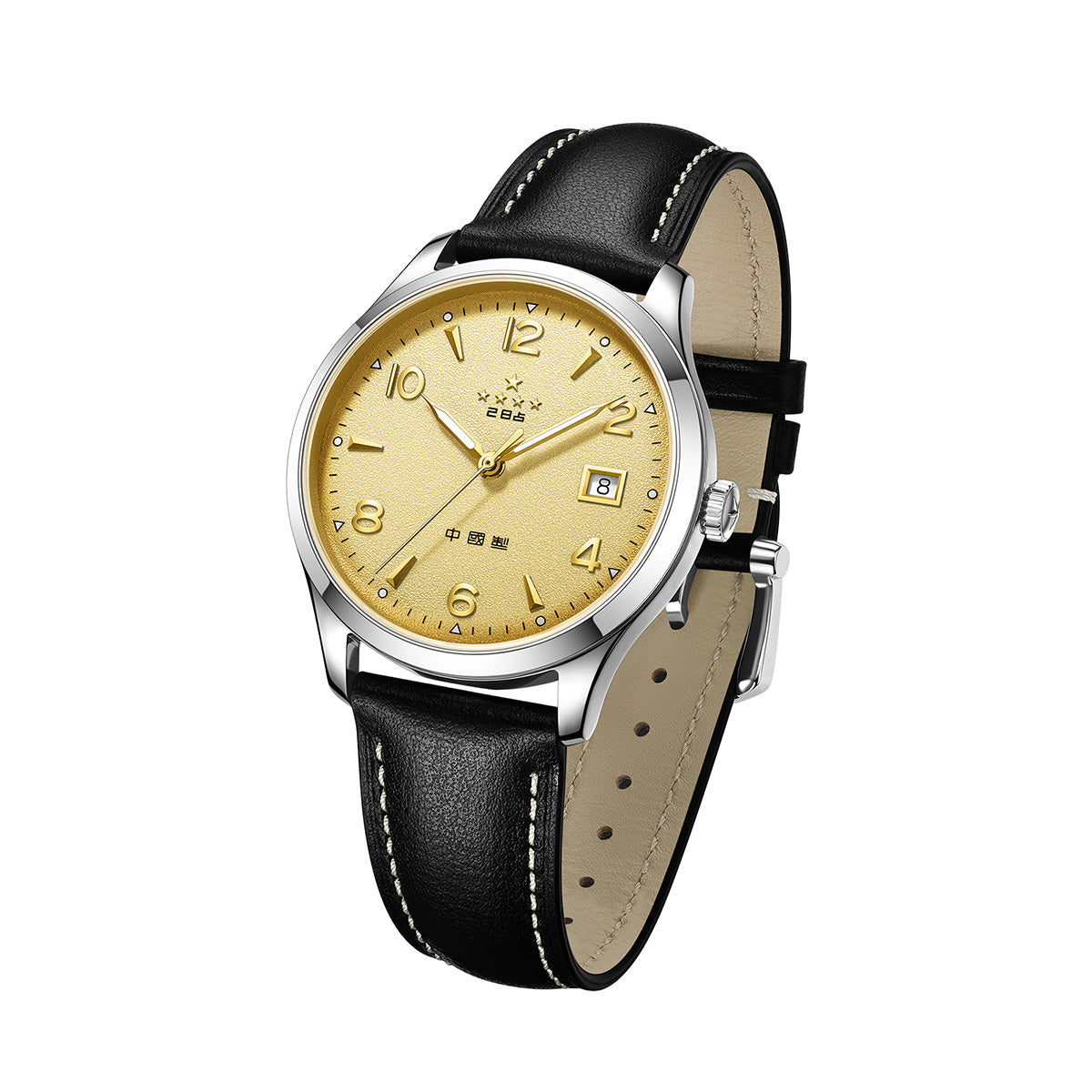 1955 WuXing Cinq Étoiles Réédition Doré Texturé Scintillant Habillée 39mm