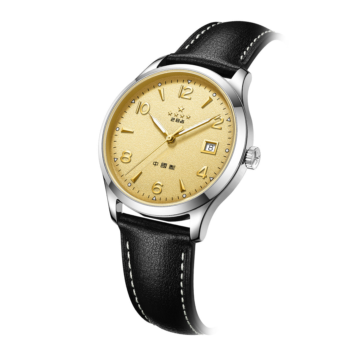 1955 WuXing Cinq Étoiles Réédition Doré Texturé Scintillant Habillée 39mm