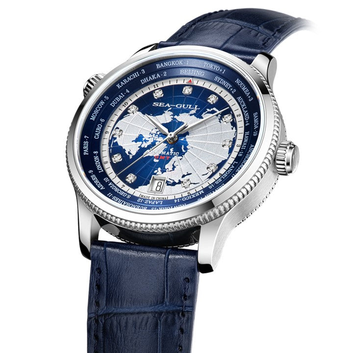 GMT Heure Mondiale Double Fuseau Calendrier 41mm