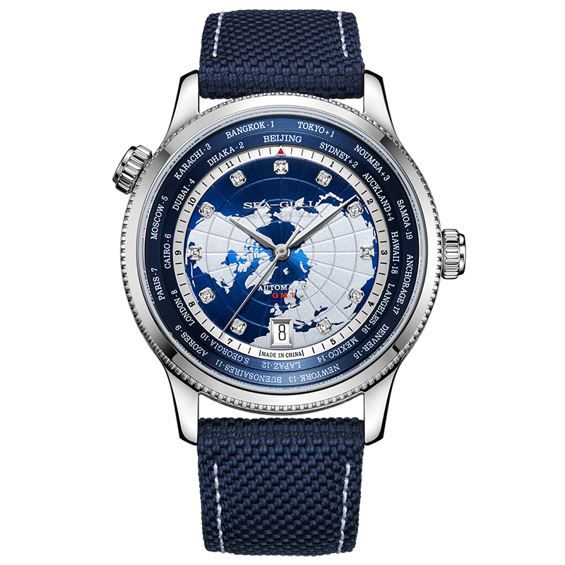 GMT Heure Mondiale Double Fuseau Calendrier 41mm