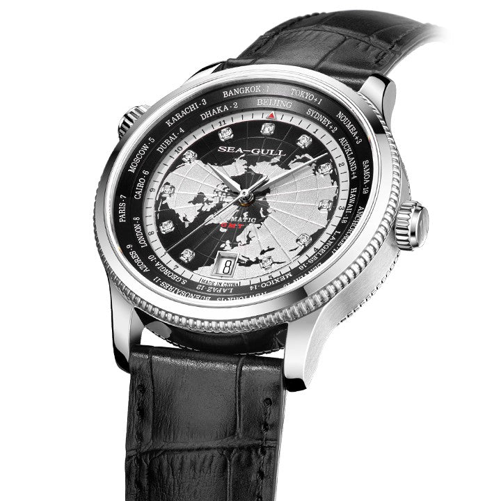 GMT Heure Mondiale Double Fuseau Calendrier 41mm