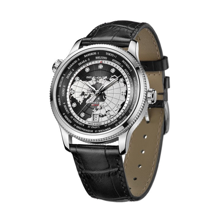 GMT Heure Mondiale Double Fuseau Calendrier 41mm