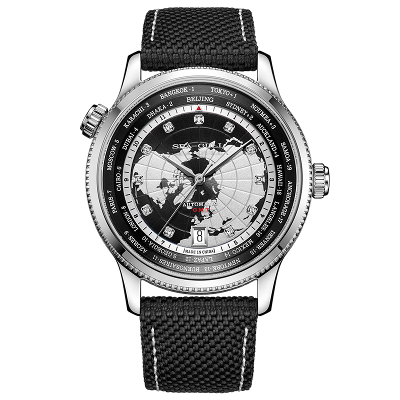 GMT Heure Mondiale Double Fuseau Calendrier 41mm