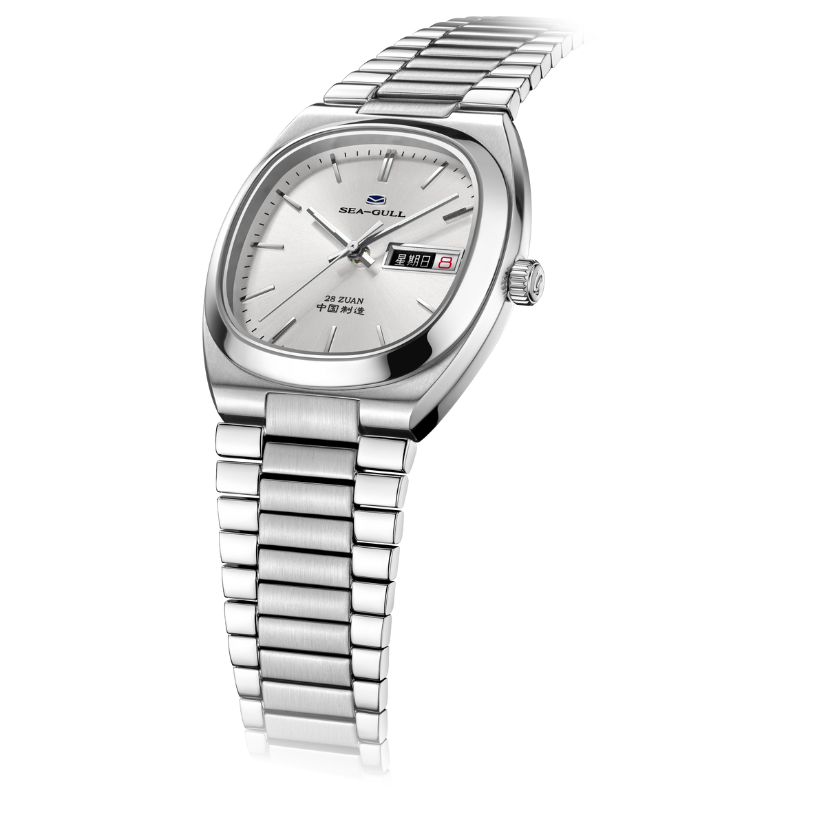 Jour-Date Calendrier Tonneau Habillée 34mm
