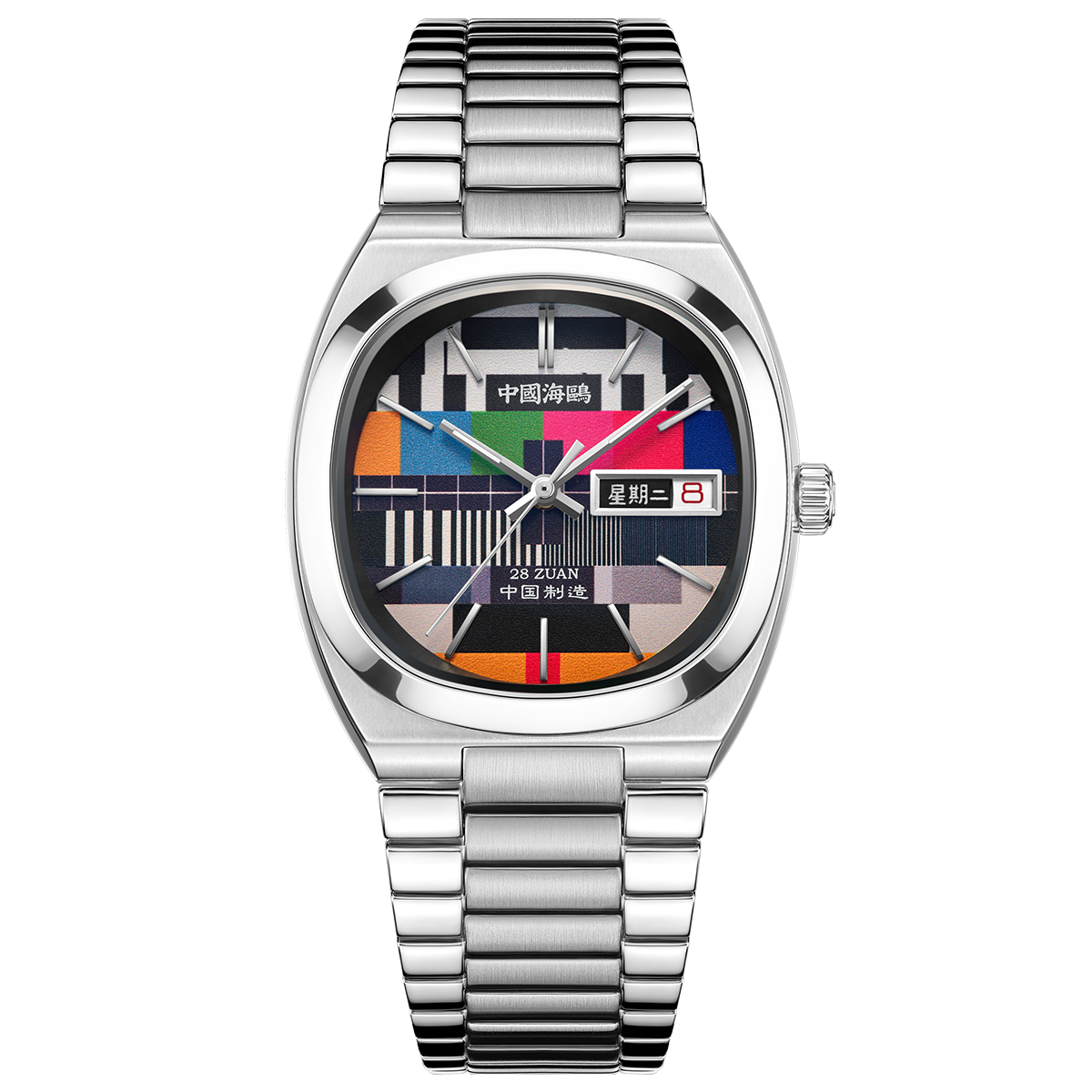 TV Jour-Date Calendrier Tonneau Vintage 36mm