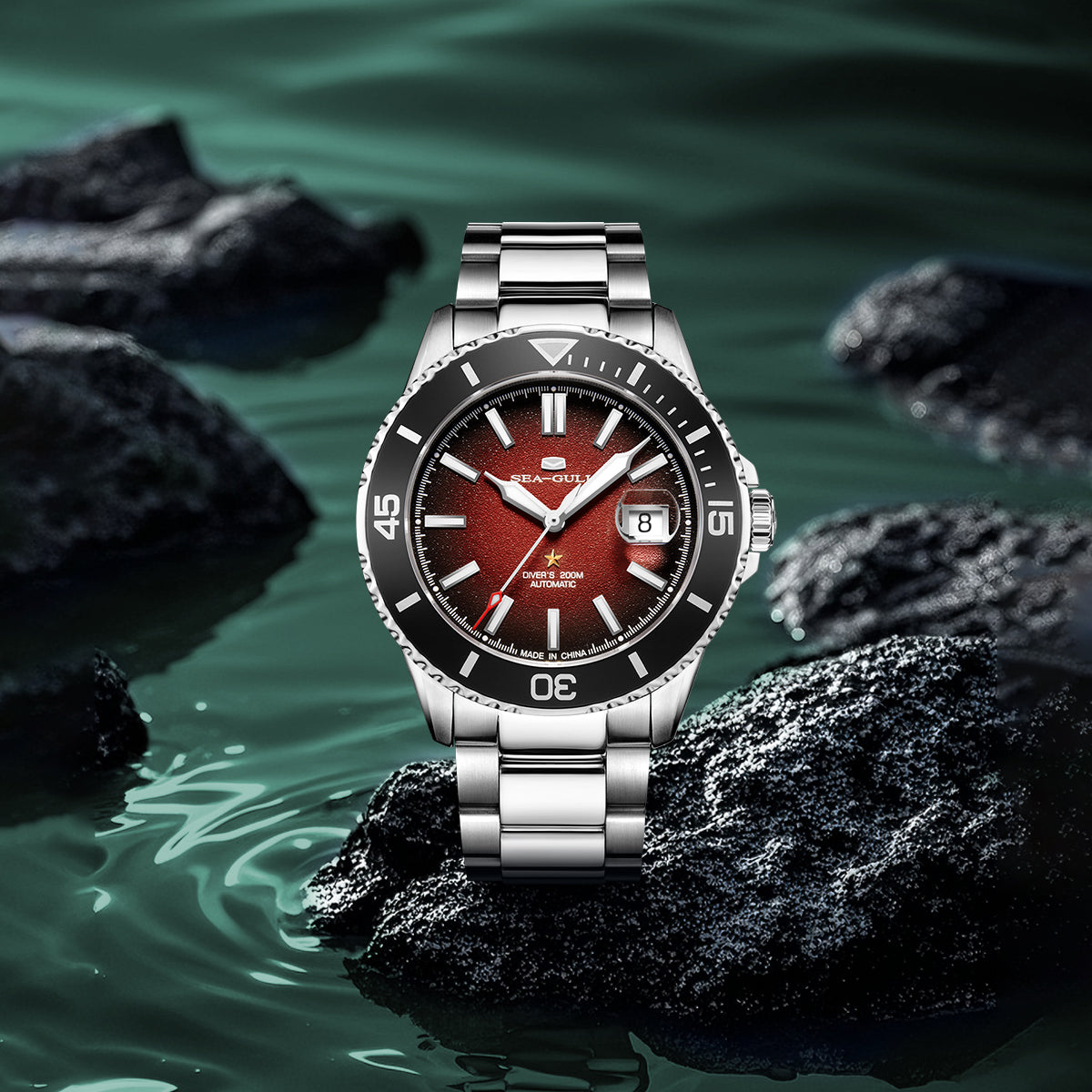 Océan 200m Étanche Cadran Mat Plongée 44mm
