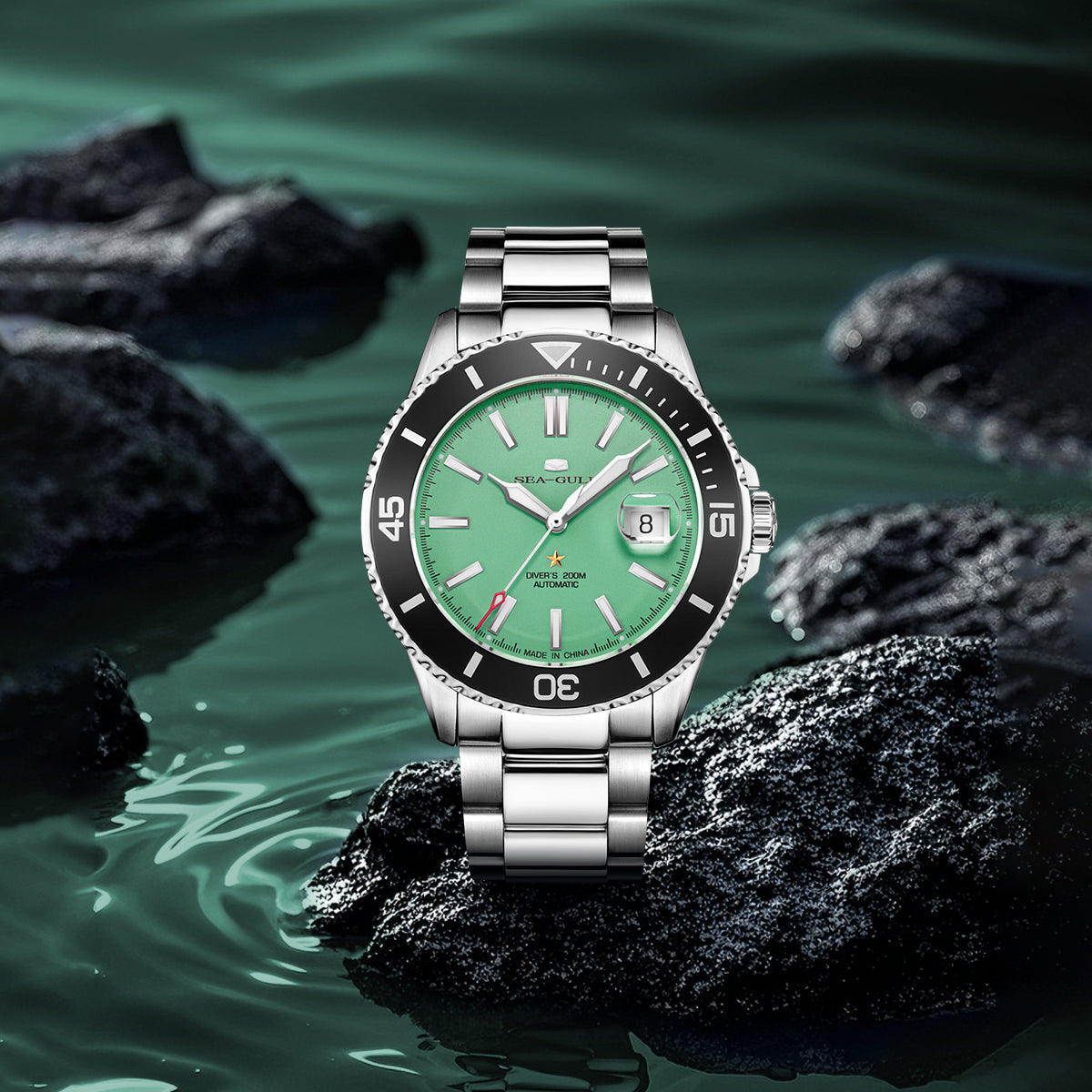 Océan 200m Étanche Cadran Mat Plongée 44mm