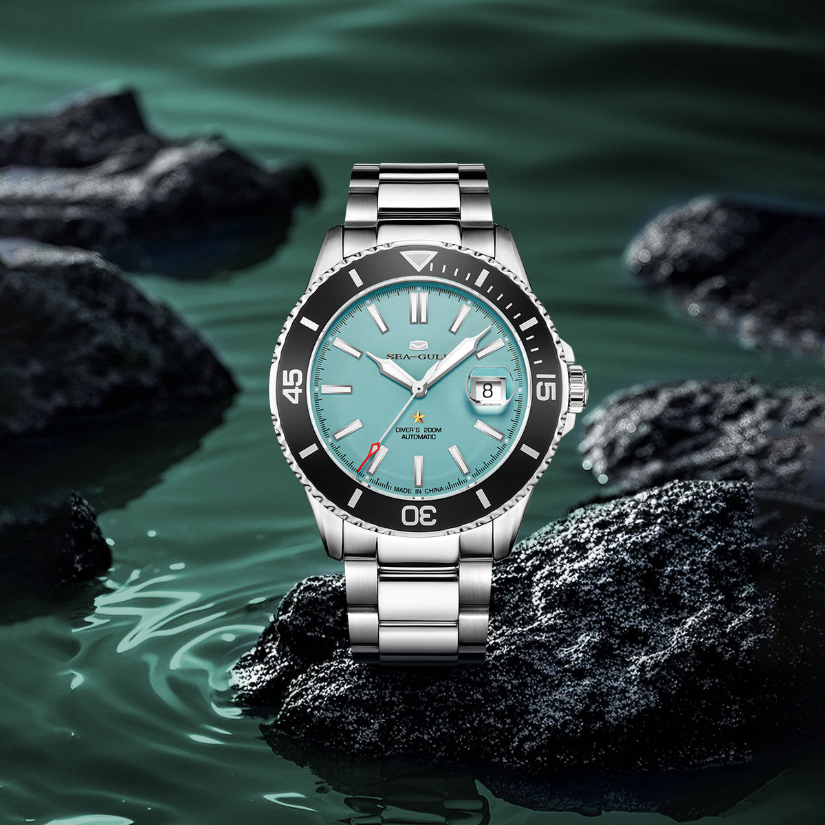 Océan 200m Étanche Cadran Mat Plongée 44mm